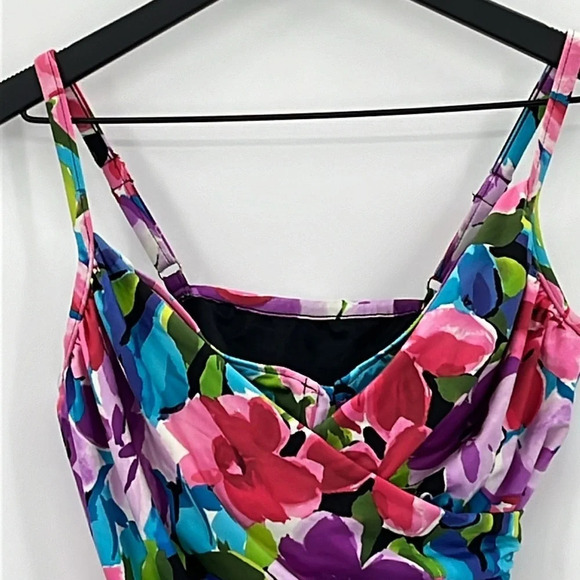Miraclesuit Watercolor Floral Tankini Top - Size 10 - Picture 2 of 7